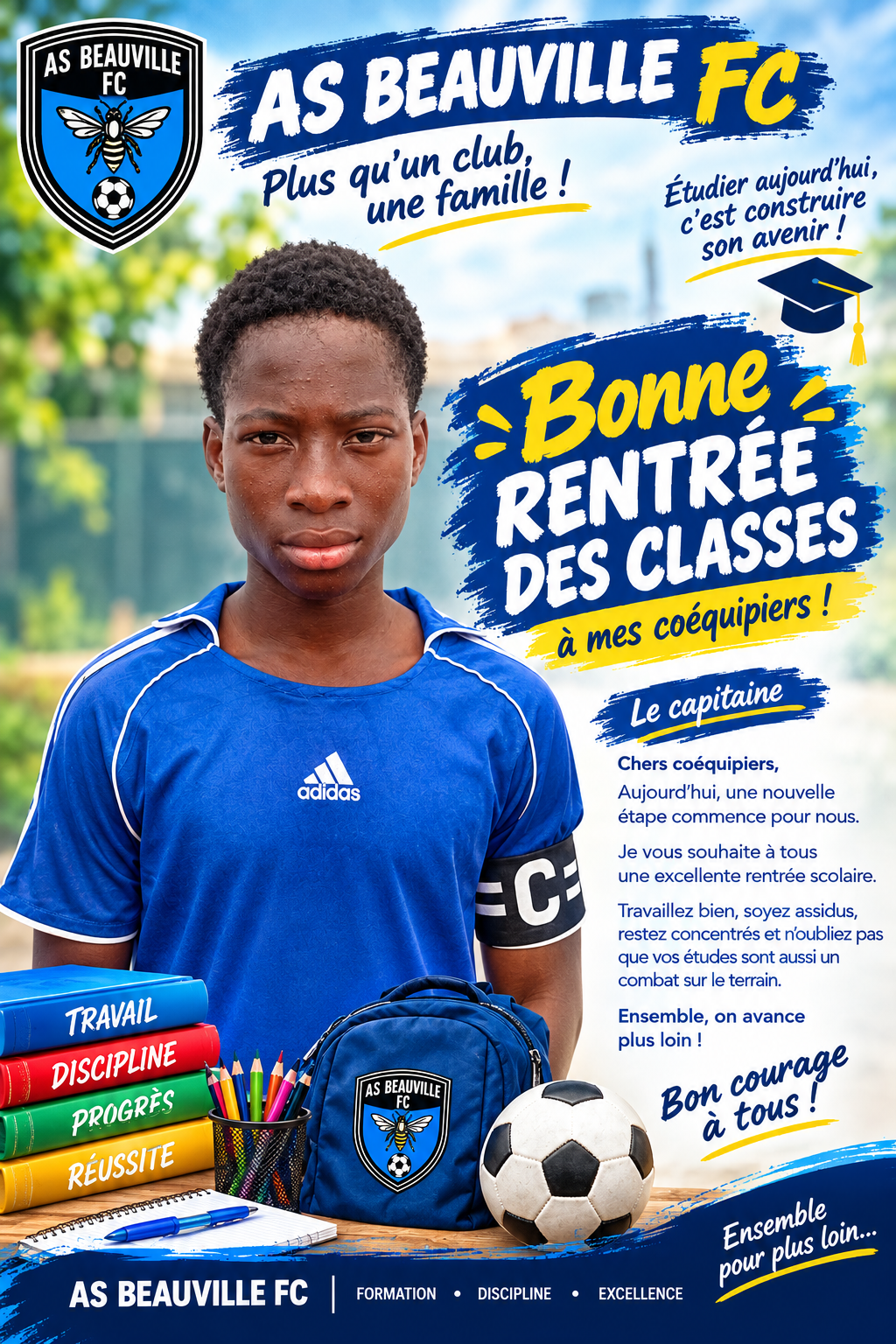 Le capitaine souhaite bonne rentrée à ses coéquipiers